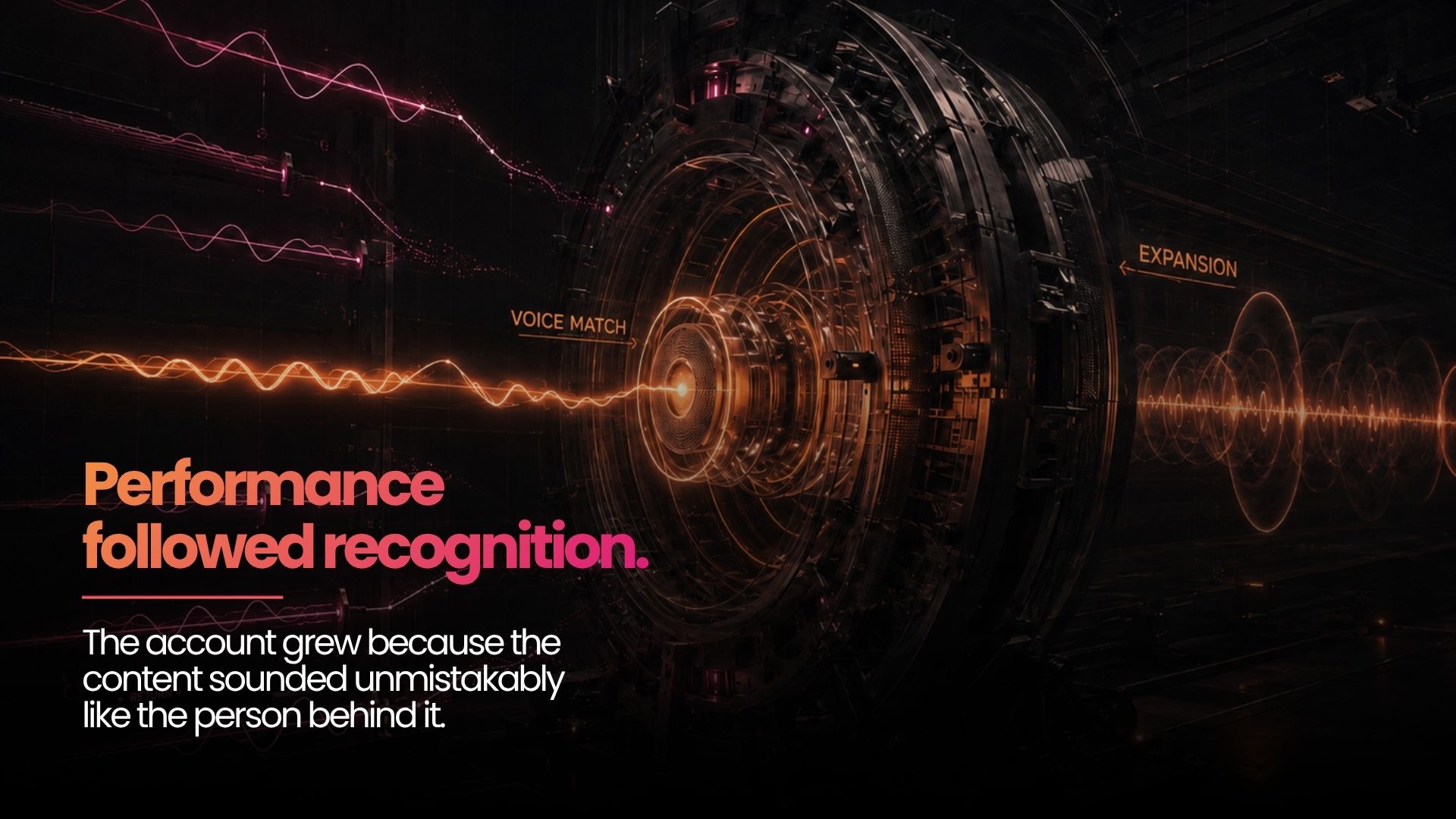 Performance followed recognition. The account grew because the content sounded unmistakably like the person behind it.